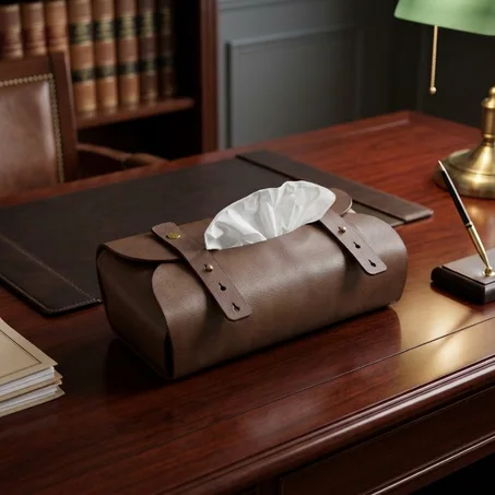 Boite à kleenex en cuir