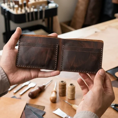 Portefeuille Homme Cuir Marron – Porte-cartes & Cadeau Élégant