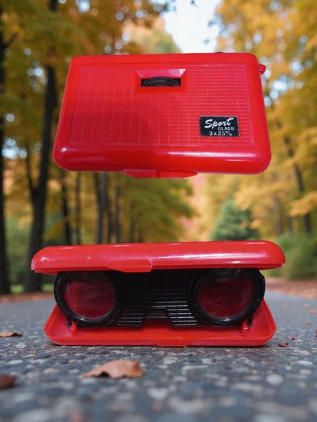 Jumelles Vintage Pliantes – Sport Glass 3×25 (Boîtier rouge) 1970 - 1980