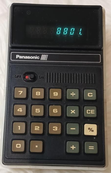 Calculatrice vintage Panasonic 8801 (Années 1970)