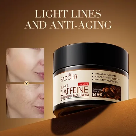 Crème Visage Anti-Rides SADOER Rétinol & Caféine 50g