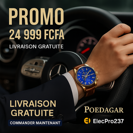 🕒 Montre Homme Poedagar 882 – Élégance Chronographe avec Coffret Luxe