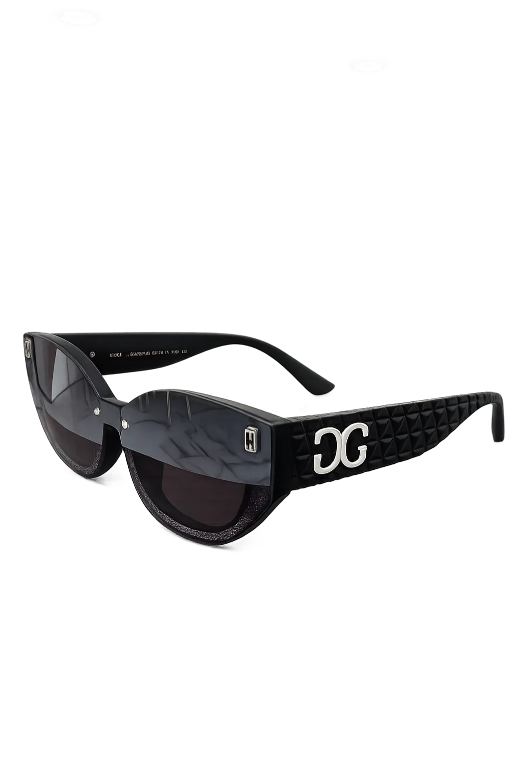 Lunettes de soleil Dolce & Gabbana DG2233 à monture noire avec logo argenté.