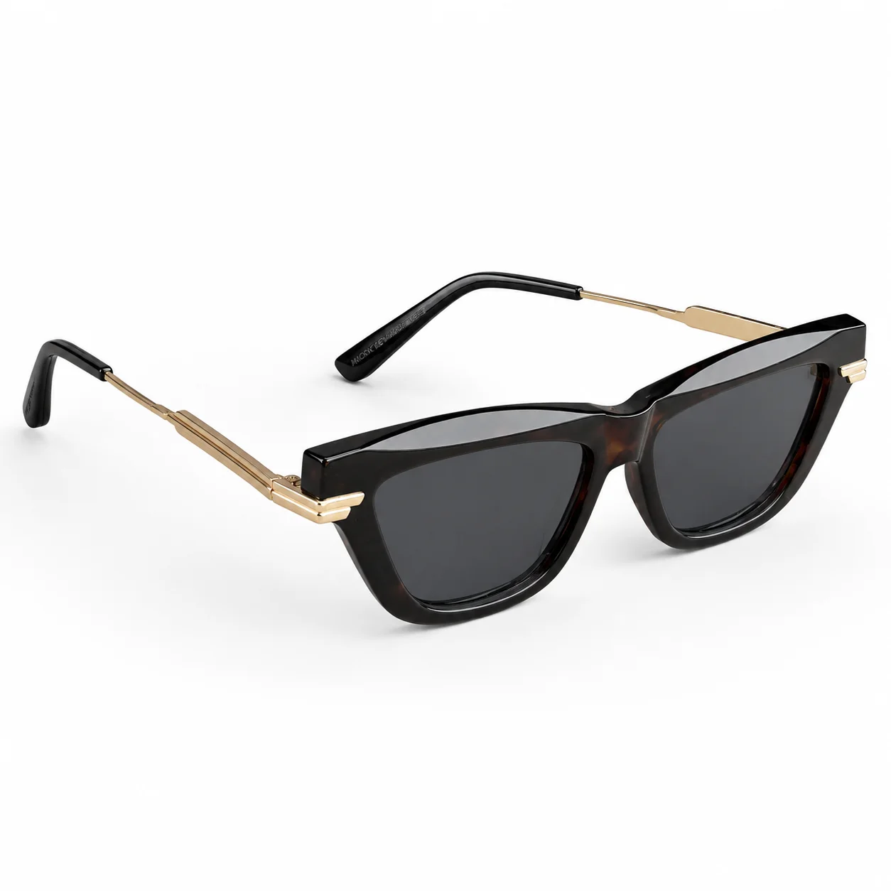Lunettes de soleil œil de chat noir & or