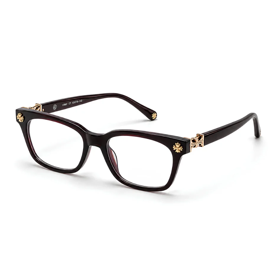 Chrome Hearts Rectangulaires – Havane Foncé