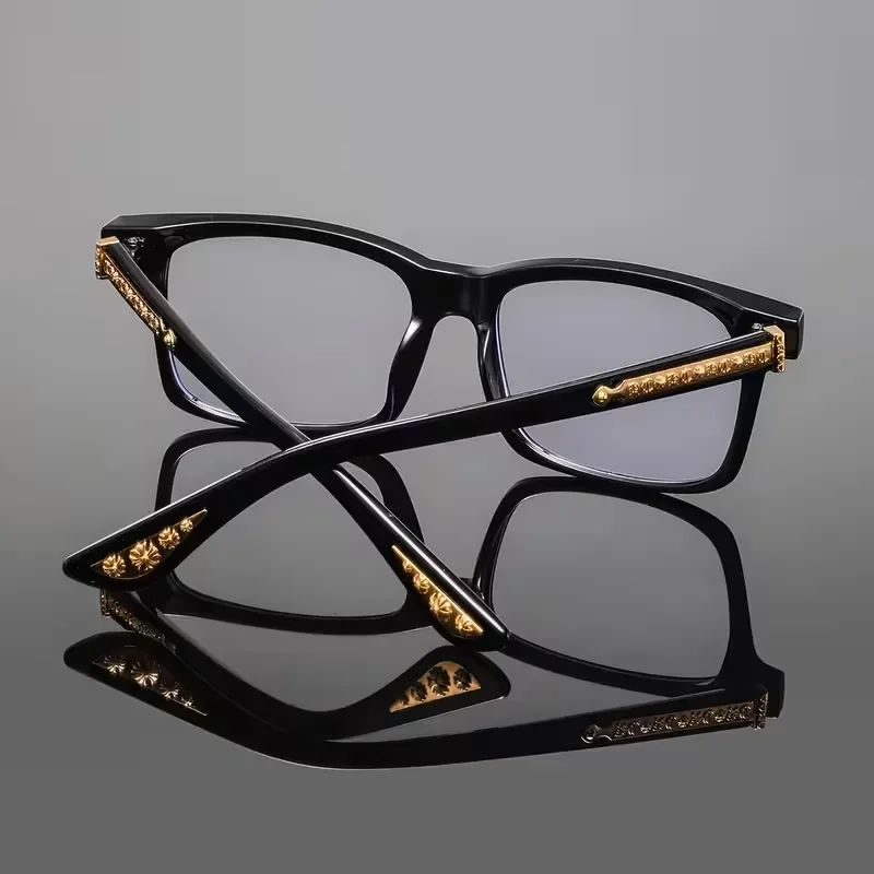 chromehearts glasses black and gold