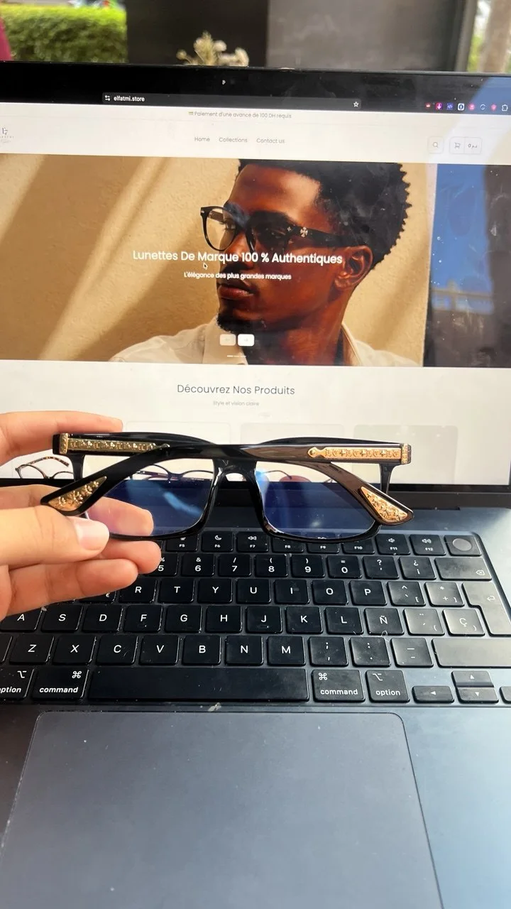 chromehearts glasses black and gold