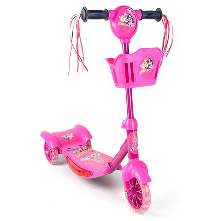 سكوتر للأطفال بثلاث عجلات مع سلة وديكورات