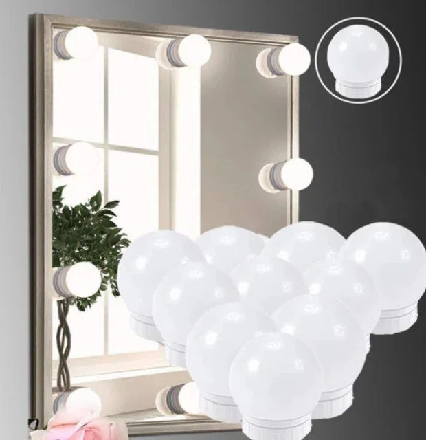 مصابيح مرآة LED على طراز هوليوود ، أحدث تصميم ، إصدار متقدم ، أكثر جمالا وأكثر عملية.
