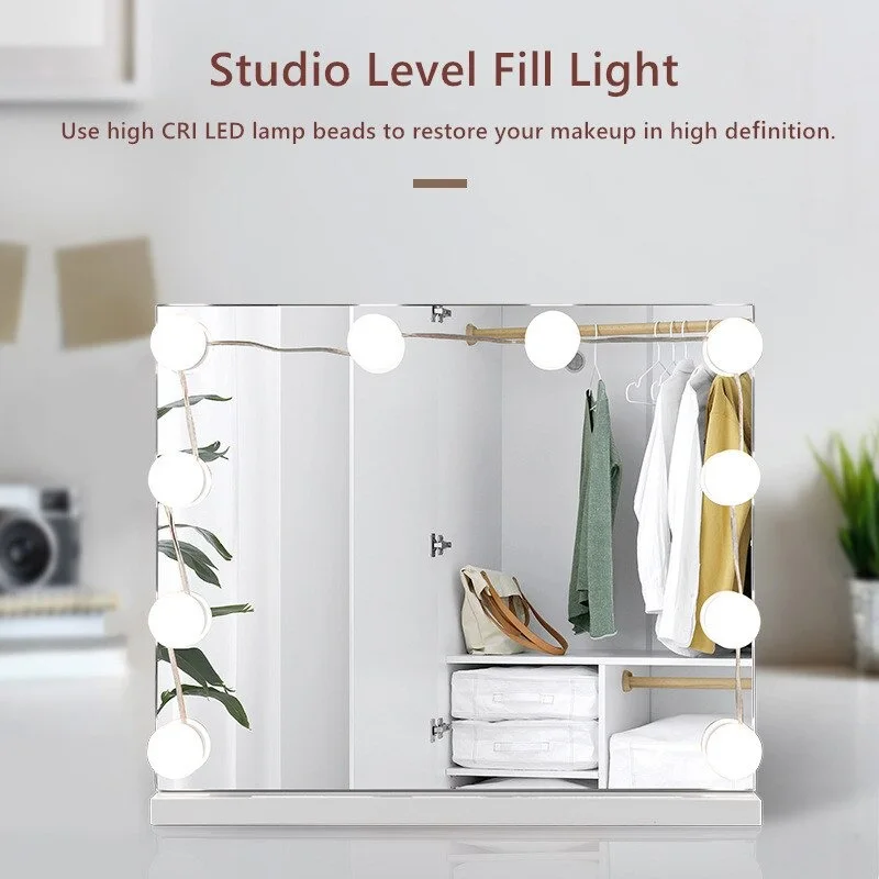مصابيح مرآة LED على طراز هوليوود ، أحدث تصميم ، إصدار متقدم ، أكثر جمالا وأكثر عملية.
