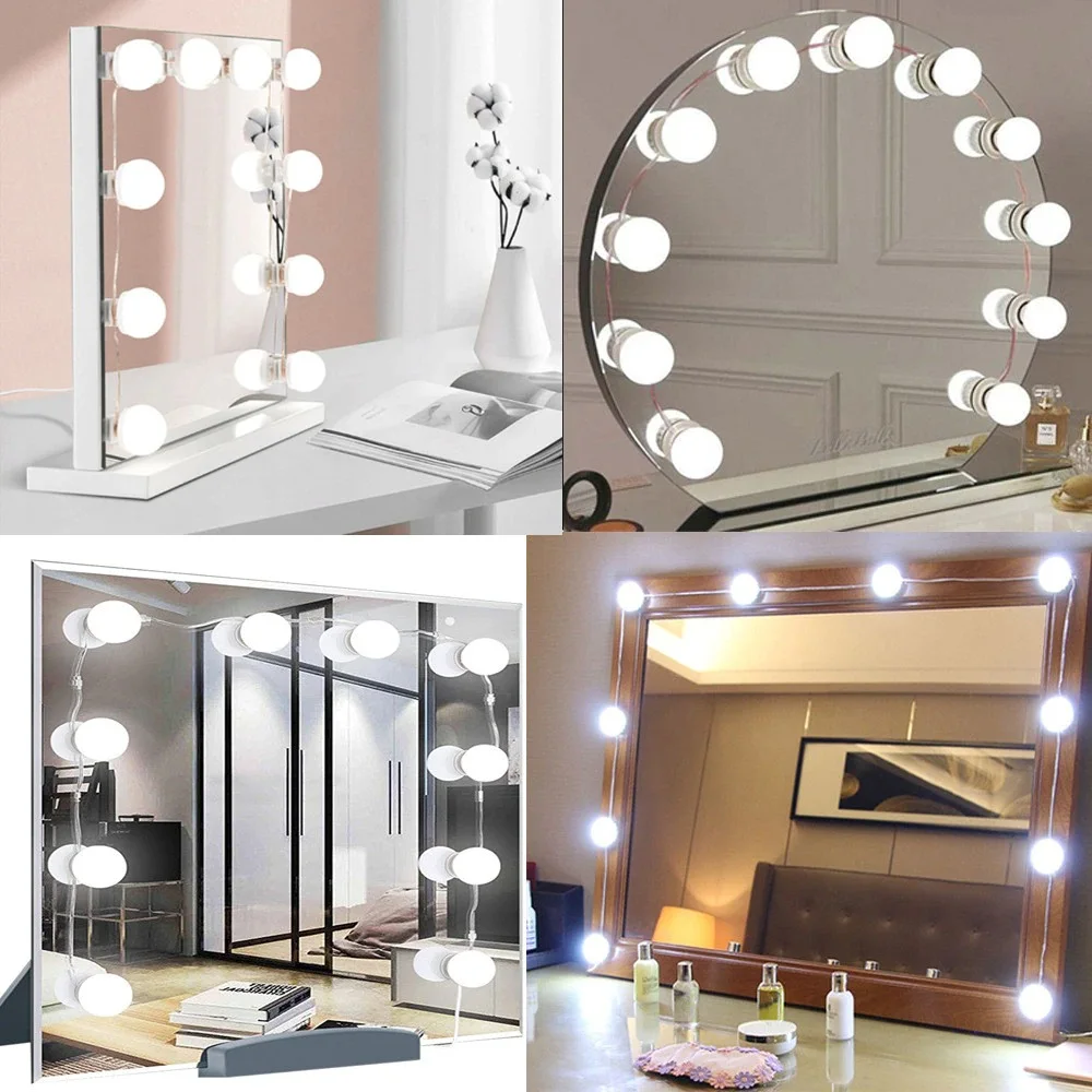 مصابيح مرآة LED على طراز هوليوود ، أحدث تصميم ، إصدار متقدم ، أكثر جمالا وأكثر عملية.
