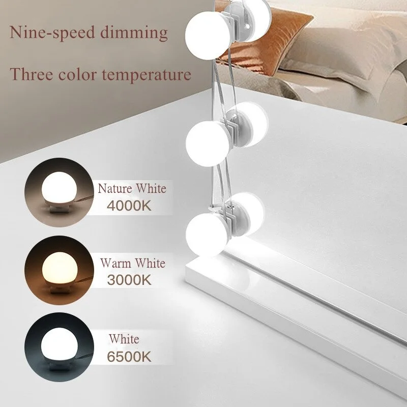 مصابيح مرآة LED على طراز هوليوود ، أحدث تصميم ، إصدار متقدم ، أكثر جمالا وأكثر عملية.