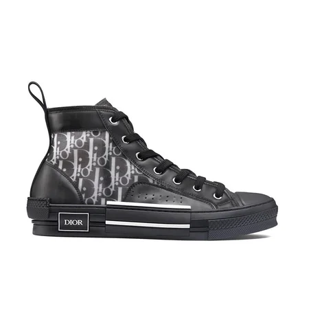 DIOR B23 HIGH TOP CANVAS OBLIQUE BLACK