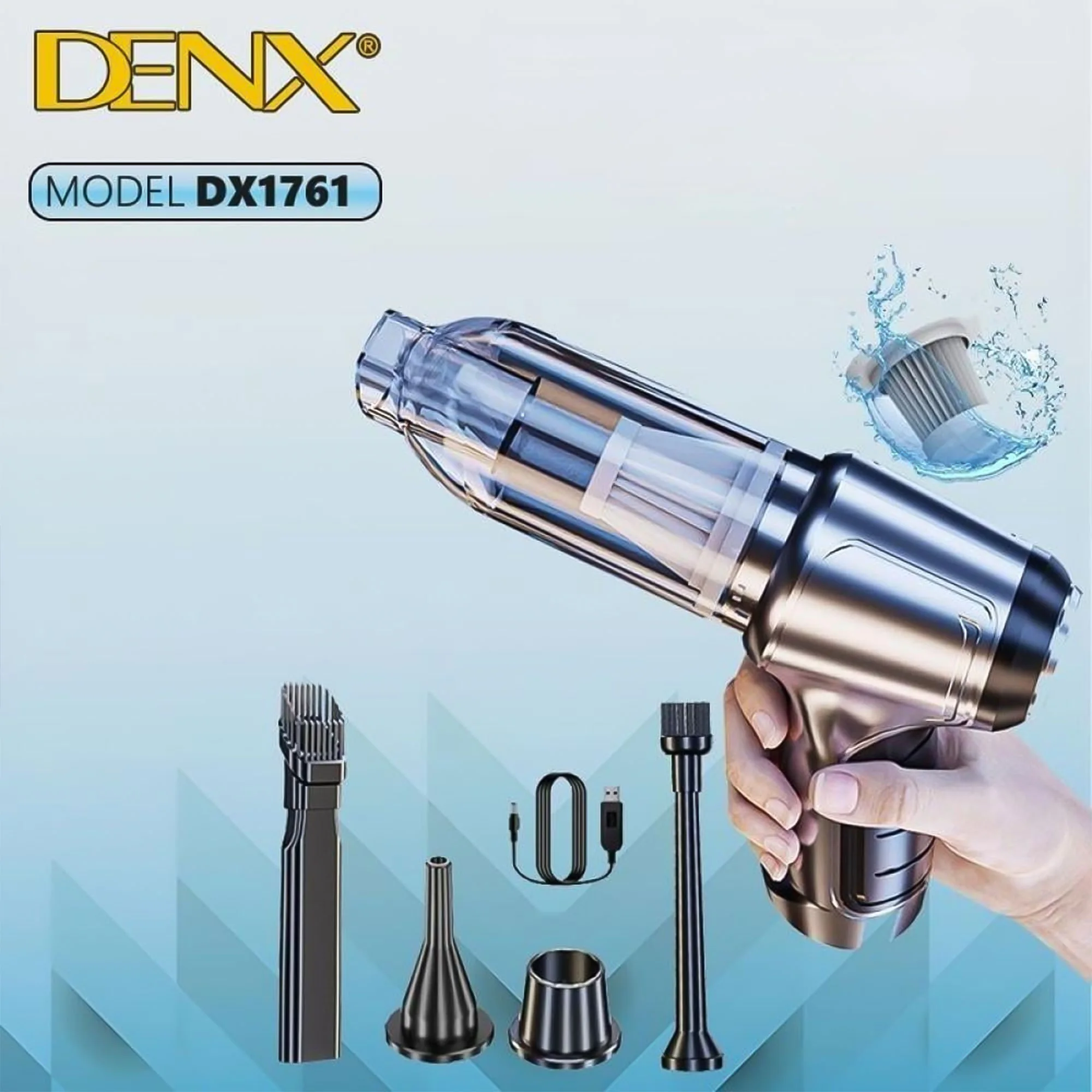 مكنسة كهربائية لاسلكية محمولة باليد من Denx بضمان عامين