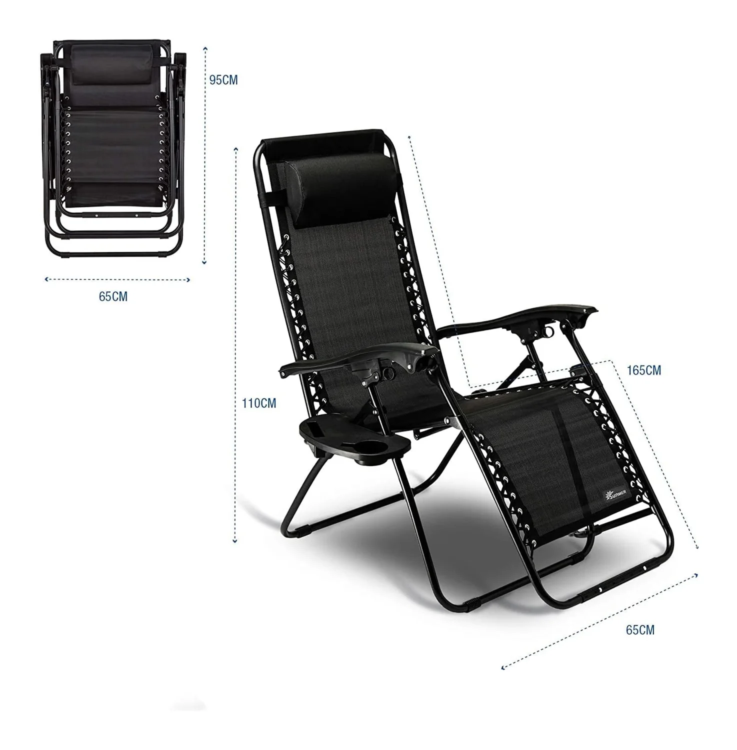 كرسي و سرير الحديقة المريح بمسند قابل للطى