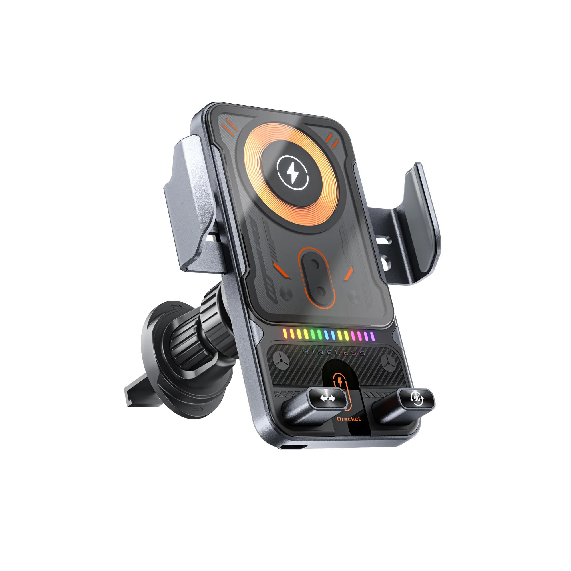 حامل هاتف مغناطيسي للسيارة، وشاحن لاسلكي