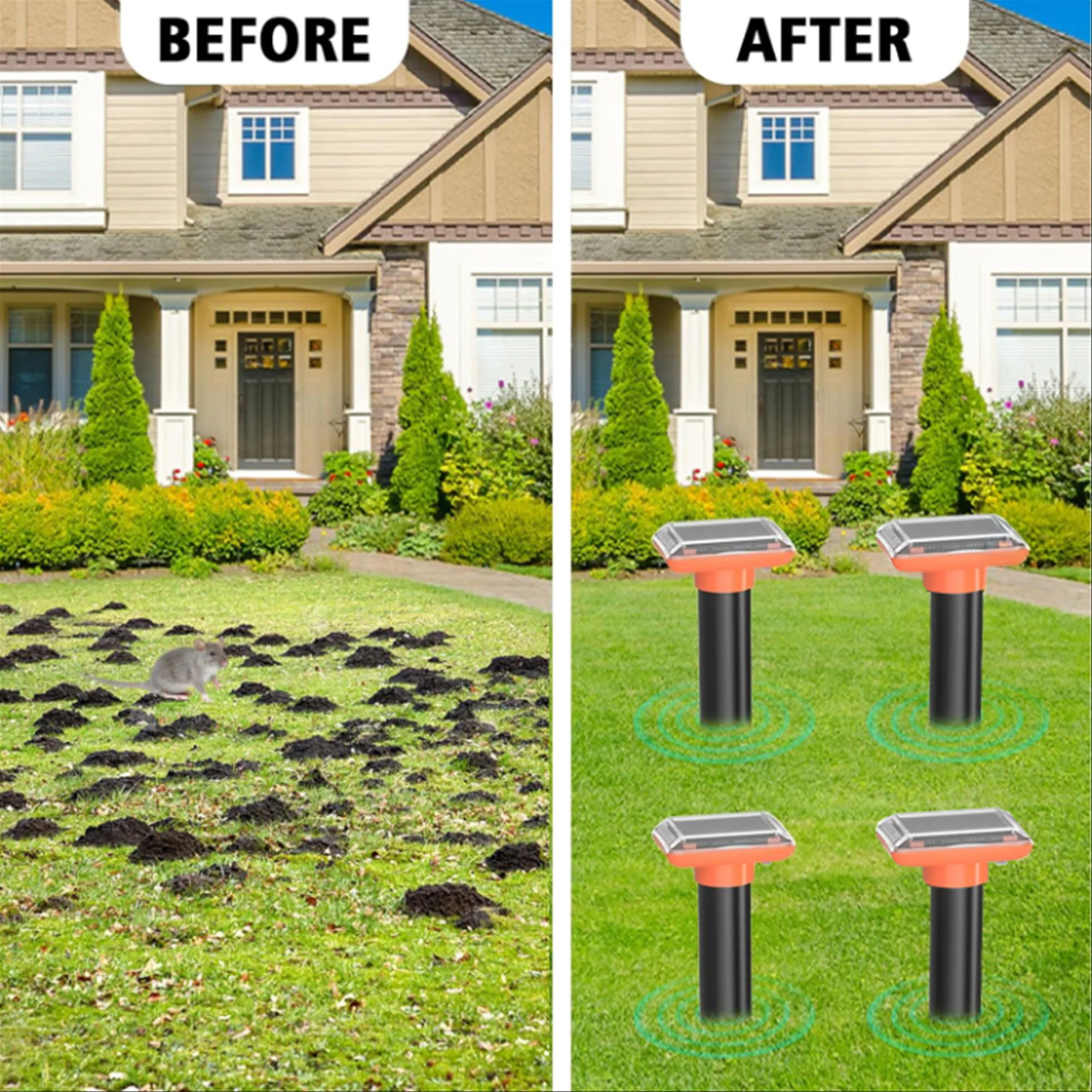 عمود الأمان بالطاقة الشمسية لطرد الحيوانات والحشرات