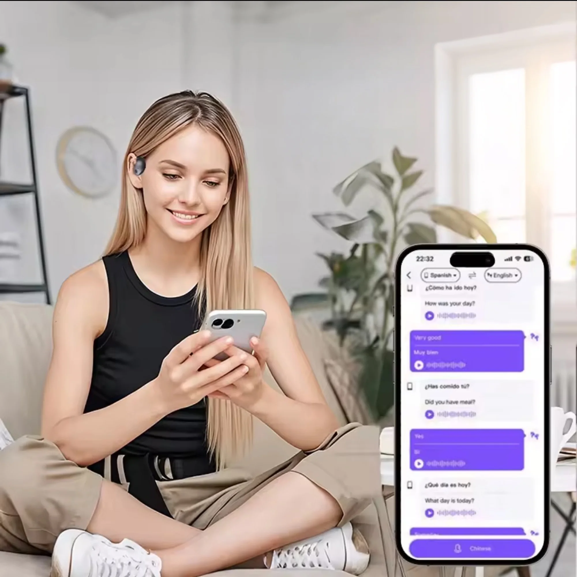 سماعة بمترجم AI