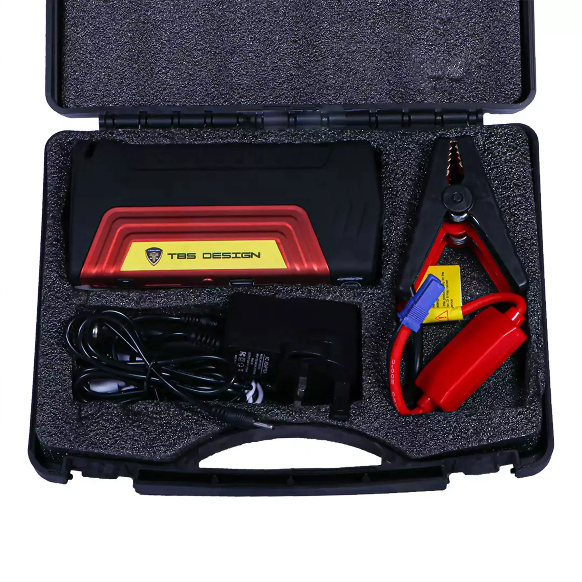 عدة سيارة متنقلة للطوارئ بضمان عام (بنك طاقة+كشاف)