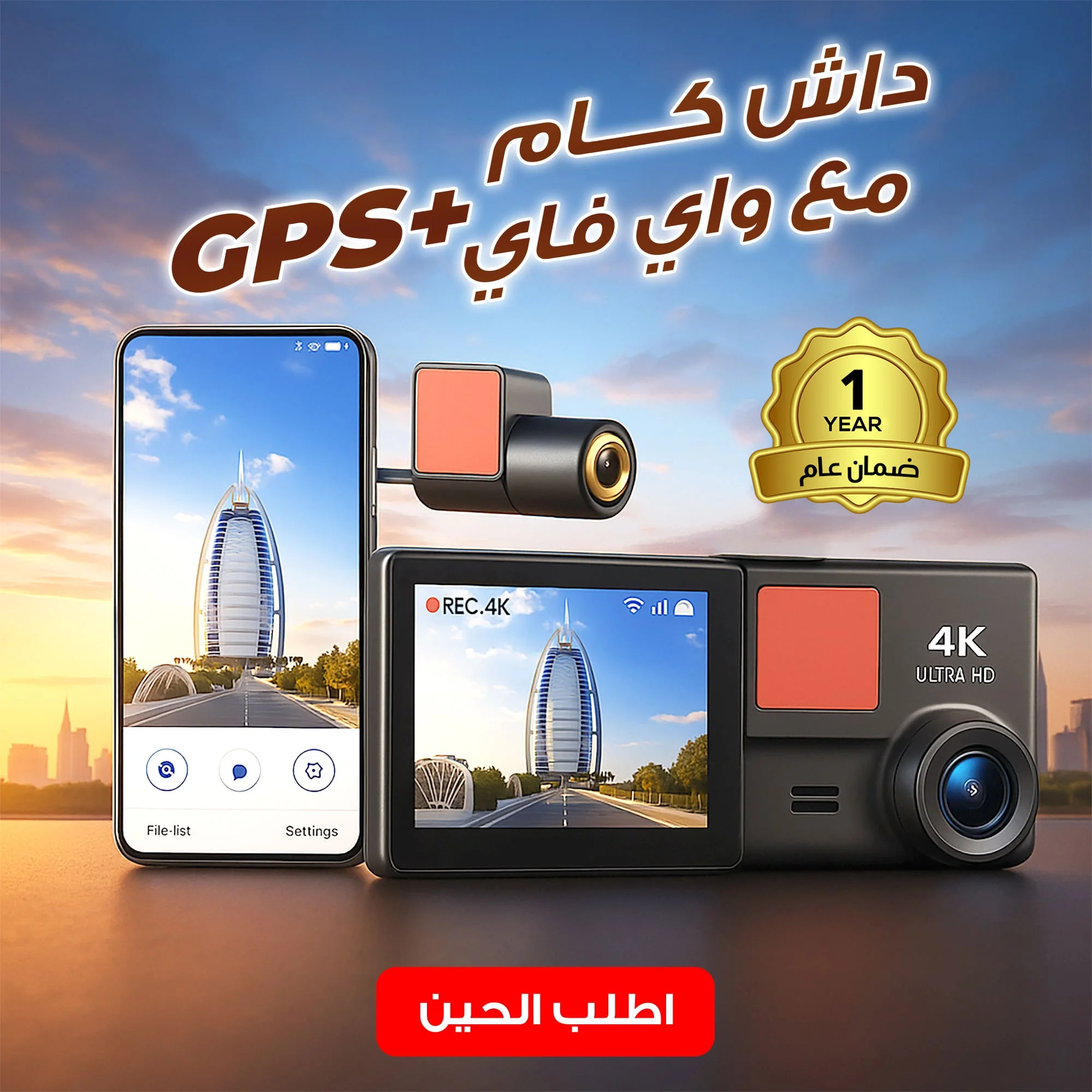 GPS داش كام مع واي فاي  و  ضمان سنة