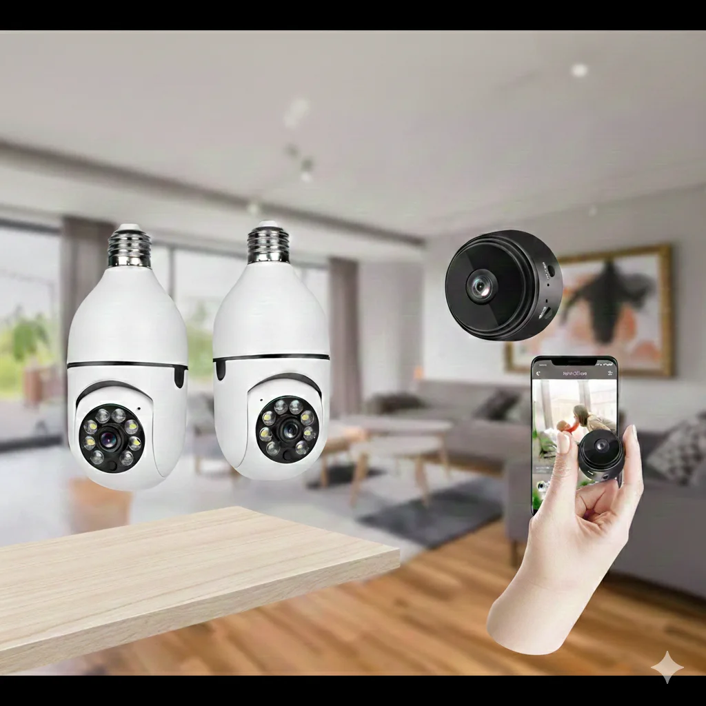 عرض 2 كاميرا على شكل لمبة + هدية مجانية كاميرة تصوير صغيرة