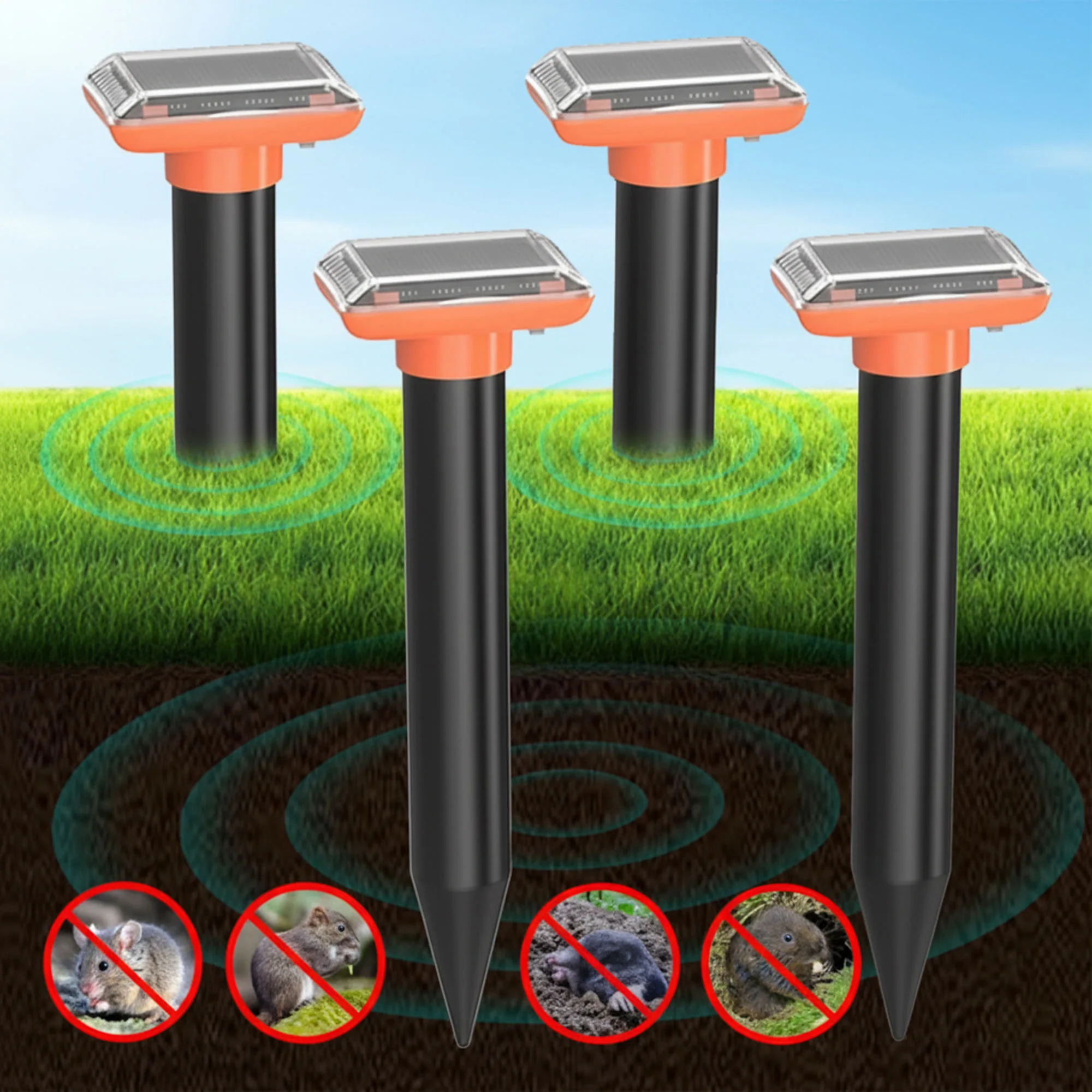 عمود الأمان بالطاقة الشمسية لطرد الحيوانات والحشرات