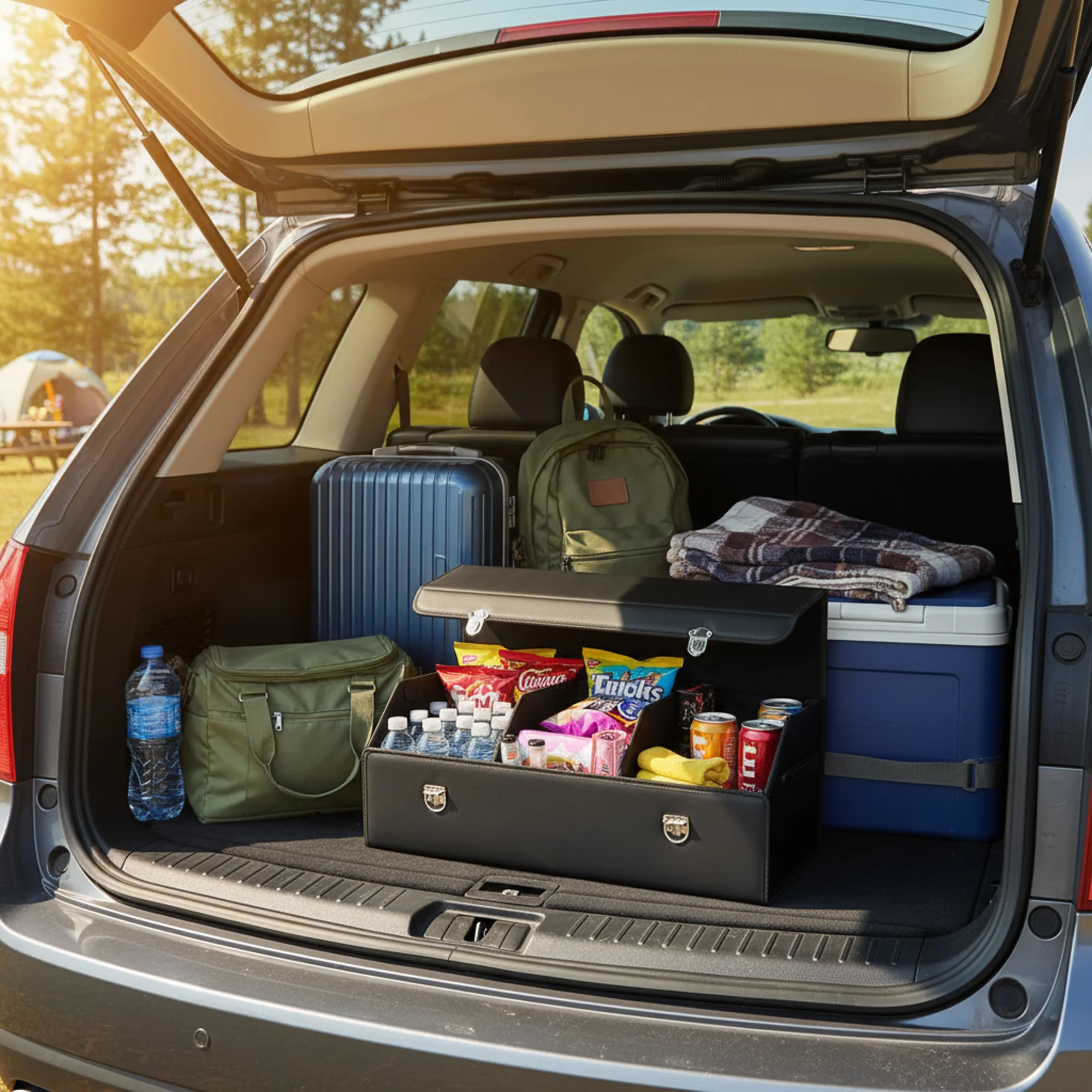 منظم شنطة السيارة الجلدي لتوفير المساحة وترتيب الأغراض