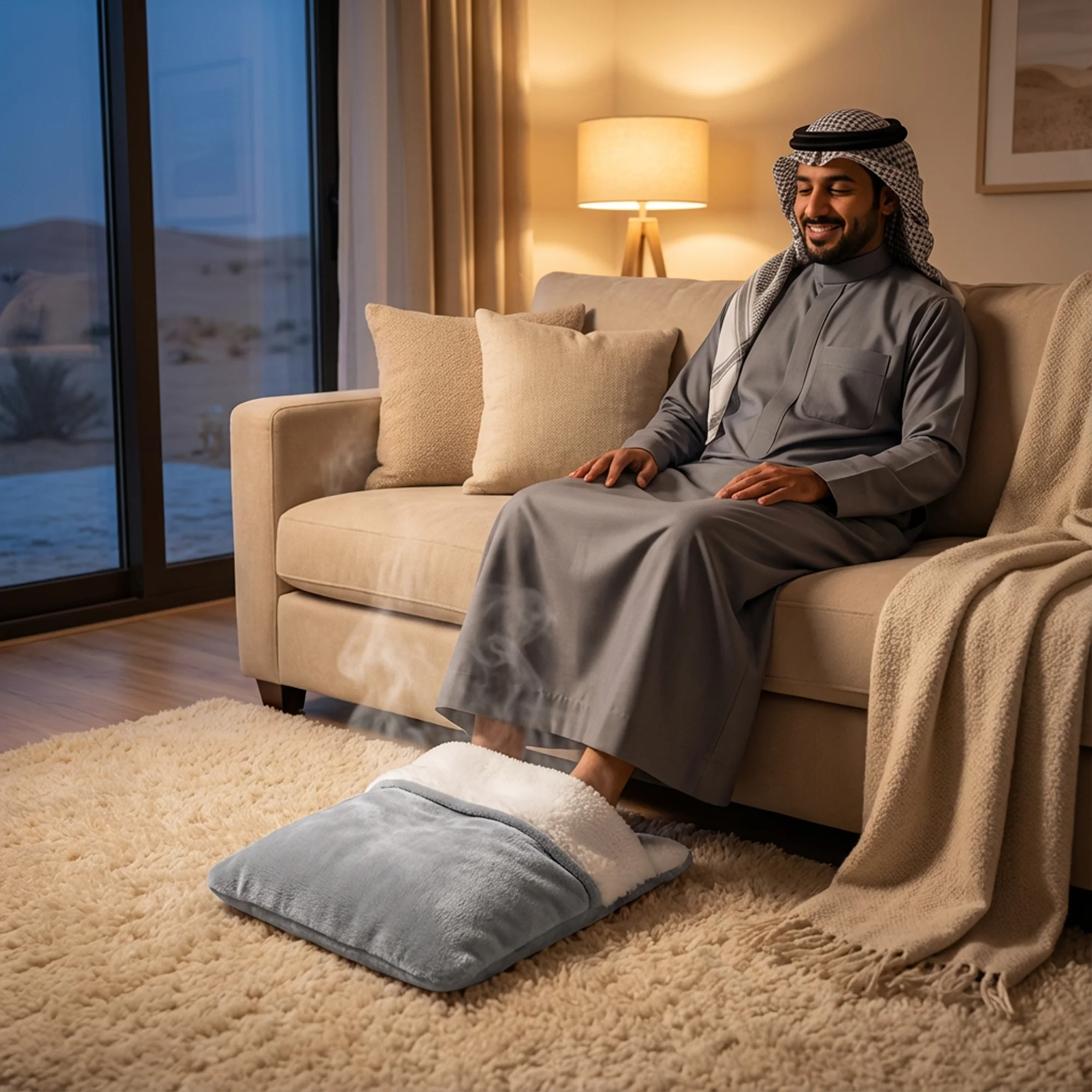 جهاز تدفئة القدم الكهربائى مزود ب وسادة تدفئة مخملية ناعمة