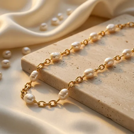 قلادة "روح اللؤلؤ" بذهب عيار 18