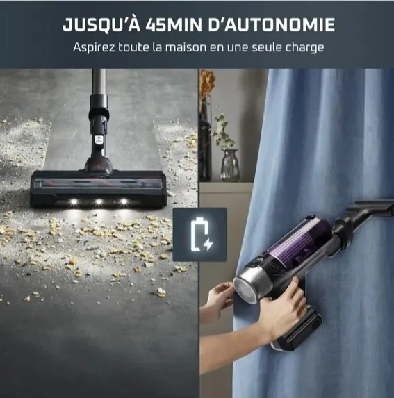 Rowenta X-Force Flex 9.60, Aspirateur balai sans fil, 100AW, 45min, Allergie