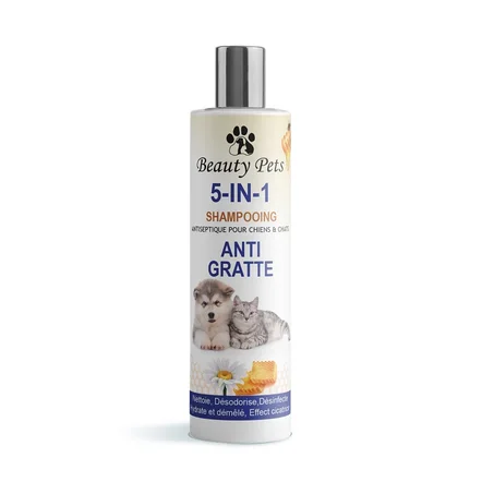 Beauty Pets Shampoing antiseptique pour chiens et chats - anti gratte 5en1 - 250ml - Miel