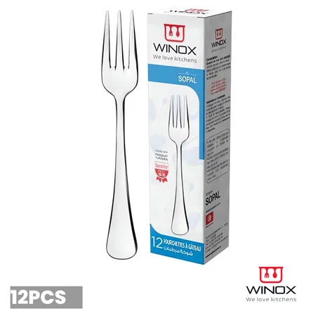 WINOX Etui 12 x Fourchette à Gâteaux - ZINA - Inox