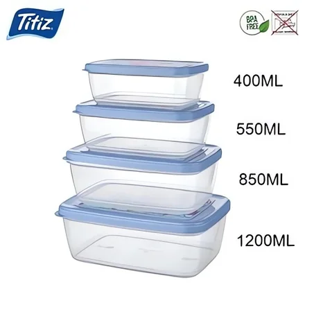 Titiz Lot 4 boites de conservation - plastique alimentaire