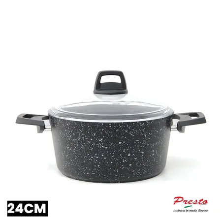 Presto Marmite Faitout  24cm - Granite - Noir