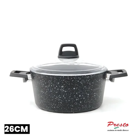 Presto Marmite Faitout 26cm - Granite - Noir