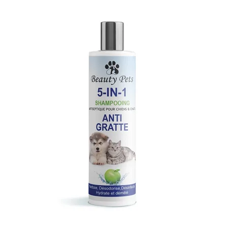 Beauty Pets Shampoing antiseptique pour chiens et chats - anti gratte 5en1 - 250ml - Pomme