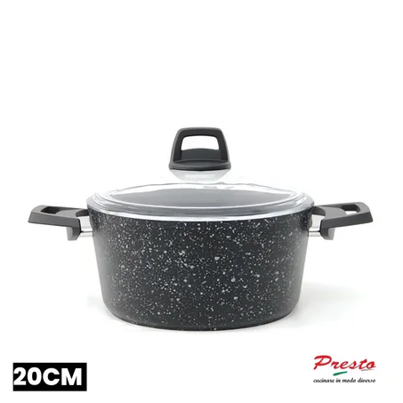 Presto Marmite Faitout 20cm - Granite - Noir