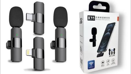 ميكروفون لاسلكي احترافي k11 من Lavalier لأجهزة iPhone وipad وأندرويد