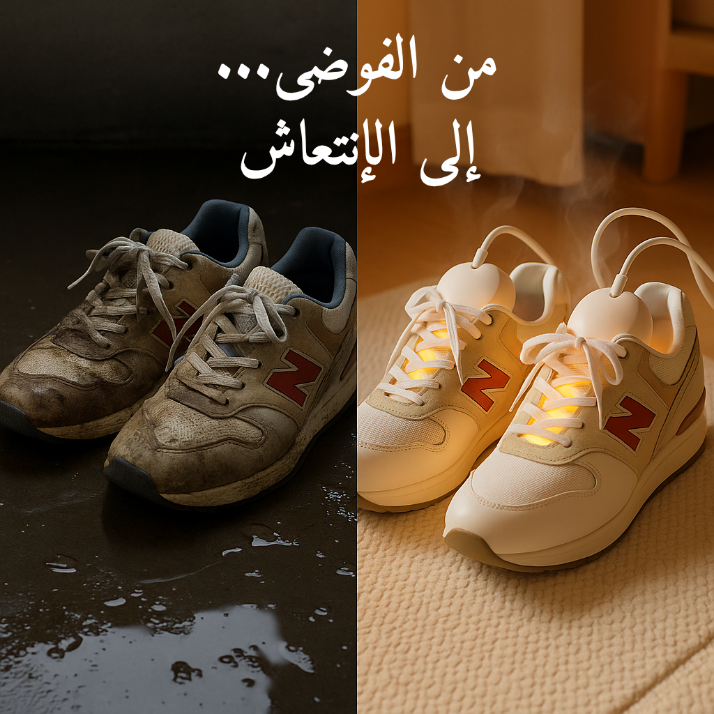مجفف الأحذية الذكي من جوهرة مول – تعقيم فوري وتجفيف لكل الأنواع