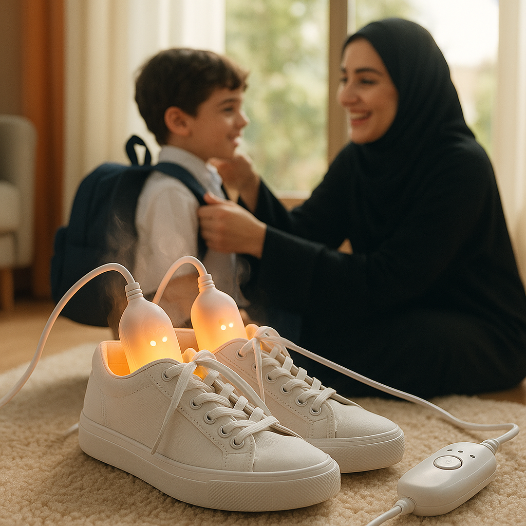 مجفف الأحذية الذكي من جوهرة مول – تعقيم فوري وتجفيف لكل الأنواع