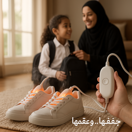 مجفف الأحذية الذكي من جوهرة مول – تعقيم فوري وتجفيف لكل الأنواع