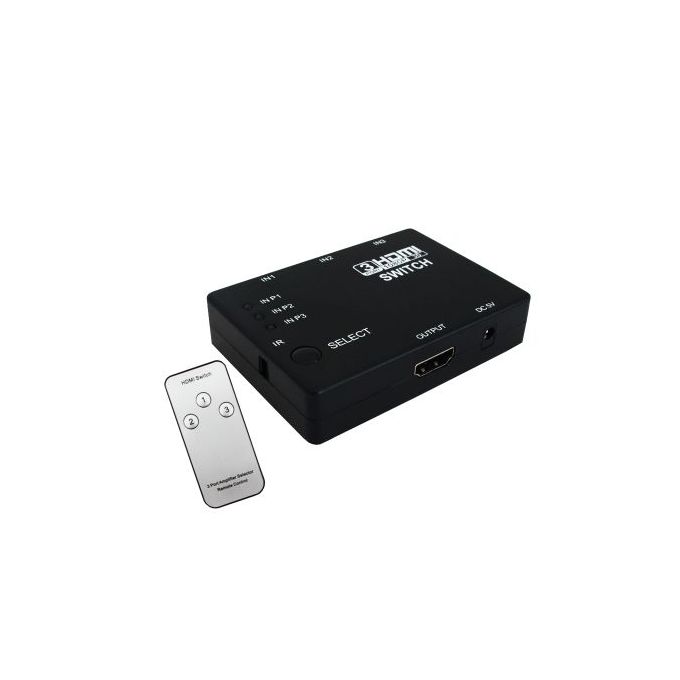Switcheur HDMI 3 En 1 Avec Commande - Noir