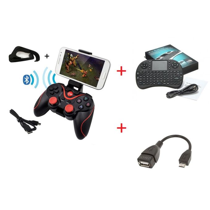 Pack 3 en1 - Manette Android + Mini Clavier Android + Cable Otg