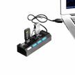 Hub USB - 4 Ports Avec Commutateur On-Off Noir