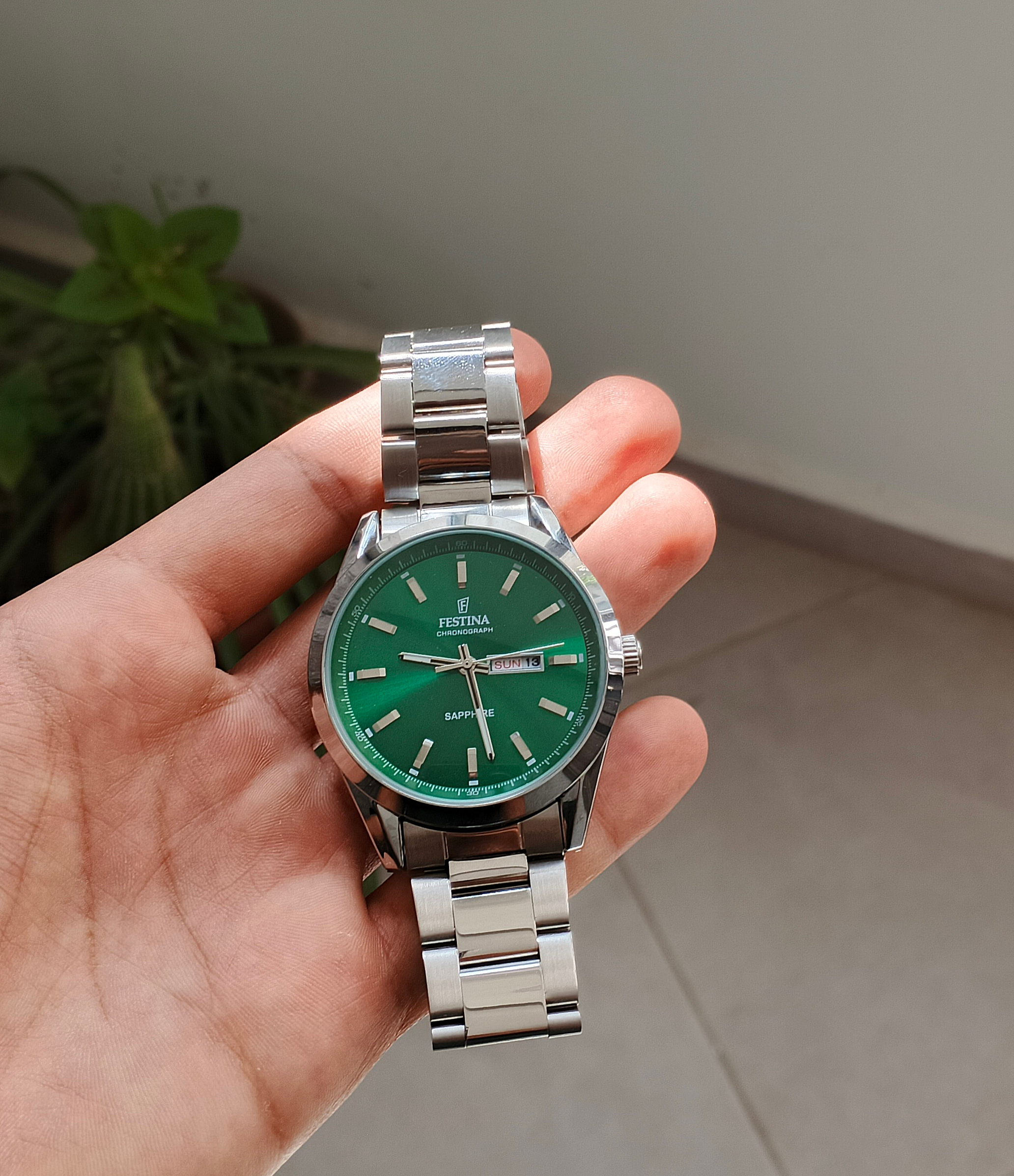 ساعة FESTINA CHRONOGRAPH SAPPHIRE باللون الأخضر