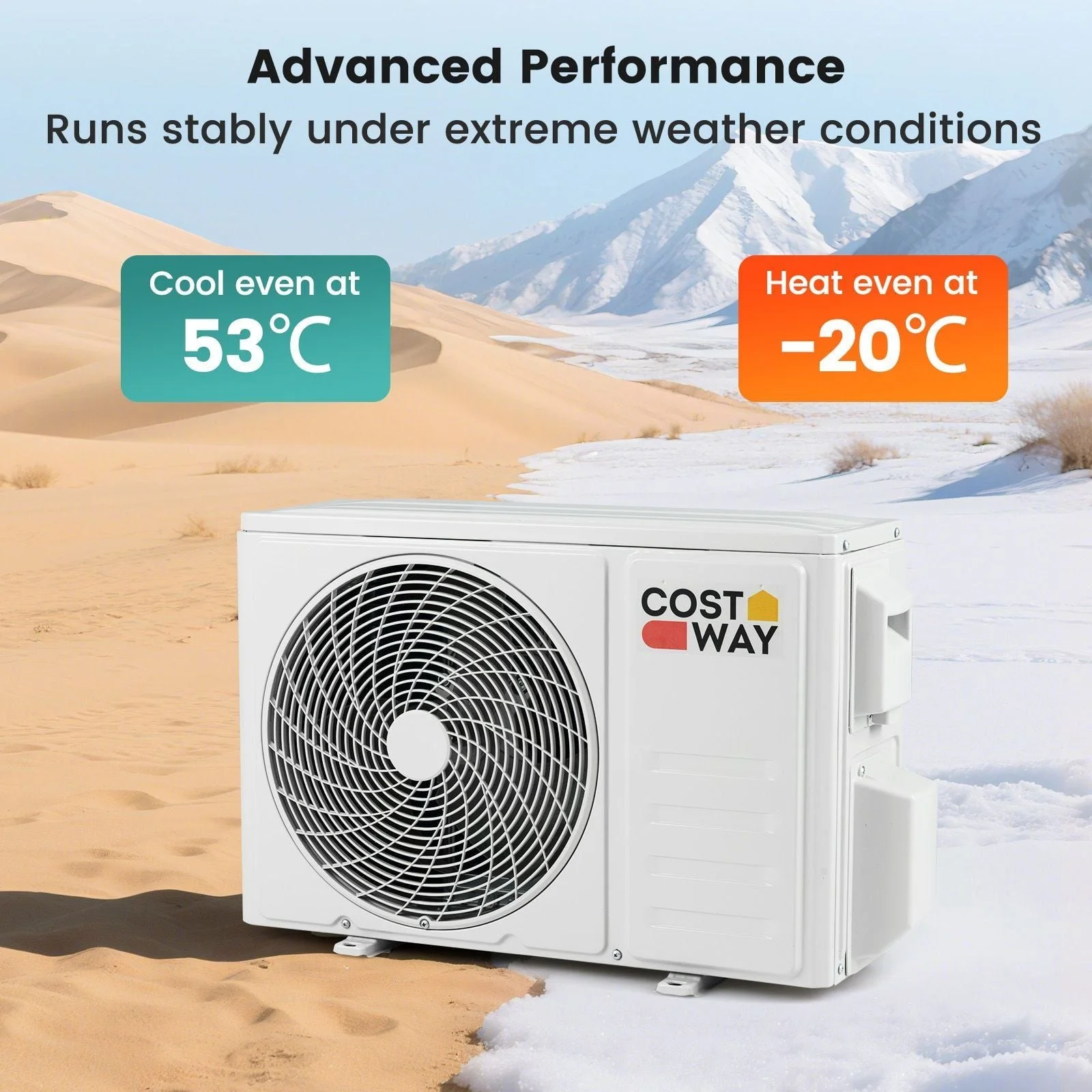 Costway 9000BTU 5-in-1 Wall Split Air Conditioner Heater Dehumidifier