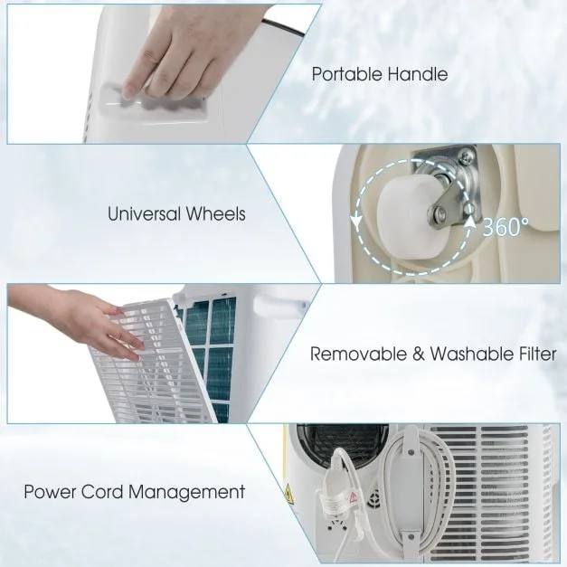 Costway 18000 BTU Portable Air Conditioner 4-in-1 Remote Control