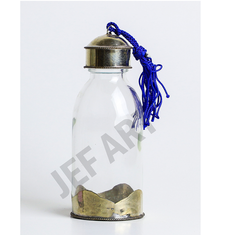 Flacon artisanal (argenté/Pompon)