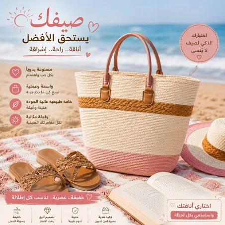 ✨ حقيبة صيفية أنيقة وعملية