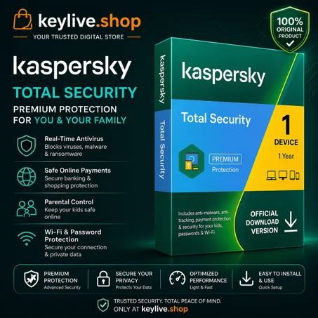 Kaspersky Total Security -2026\ 1 appareil 1 an